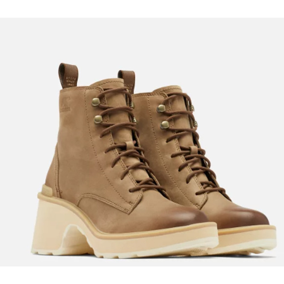Sorel Women's Lace Up Boots in Brown and Cream - Picture 1 of 6